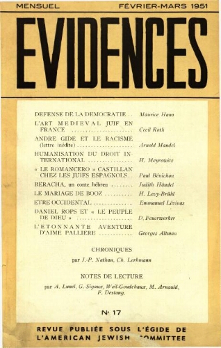 Evidences. N° 17 (Février/Mars 1951)